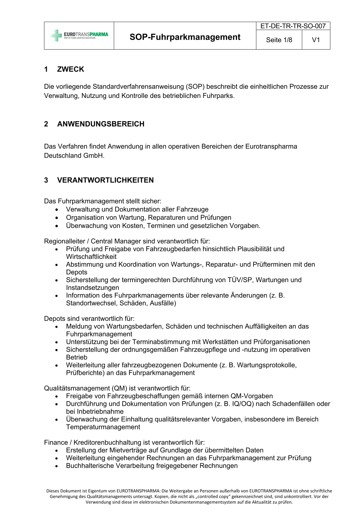 Test zum Dokument ET-DE-TR-TR-SO-007 Fuhrparkmanagement